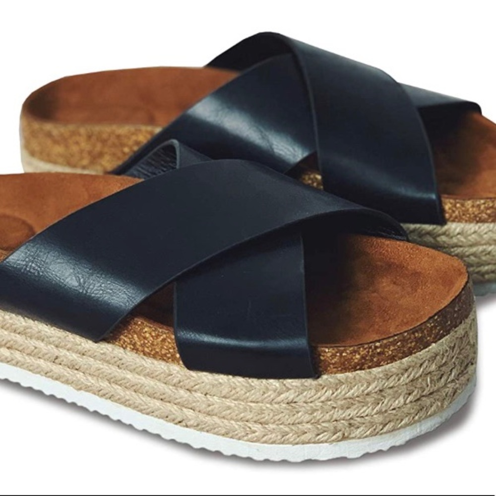 Women’s Criss Cross Platform Espadrille Sandals